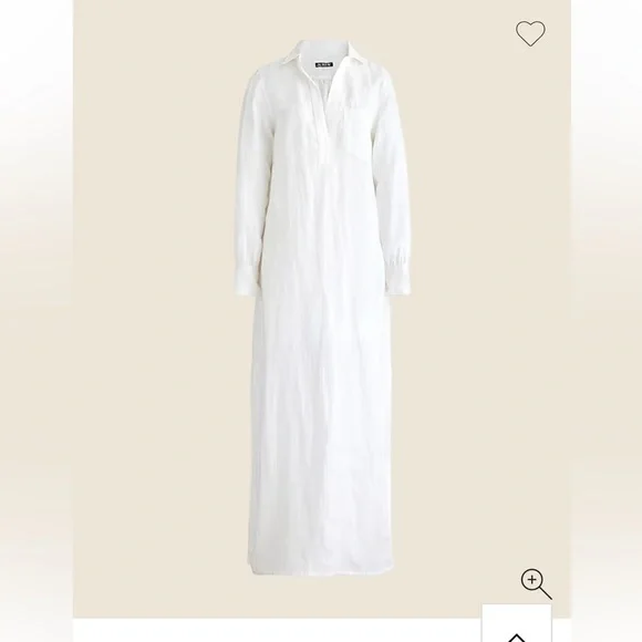 NWT JCrew Bungalow Linen Maxi Popover Dress XS (BLUE) - Picture 2 of 5